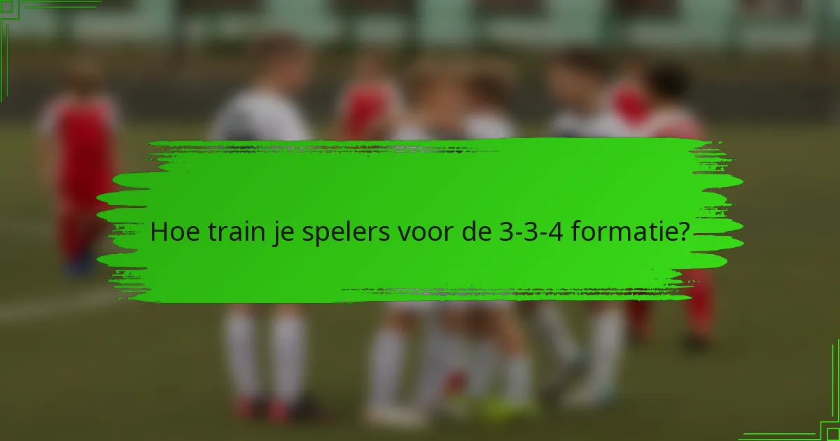 Hoe train je spelers voor de 3-3-4 formatie?