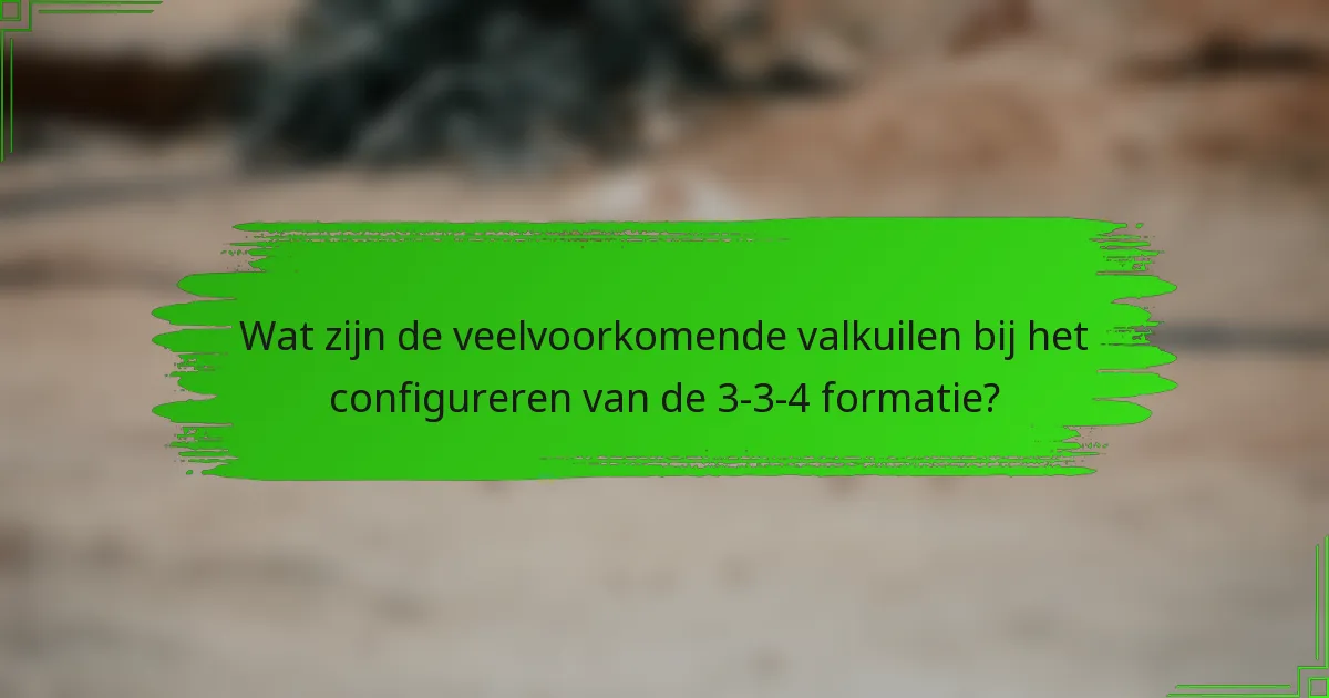 Wat zijn de veelvoorkomende valkuilen bij het configureren van de 3-3-4 formatie?